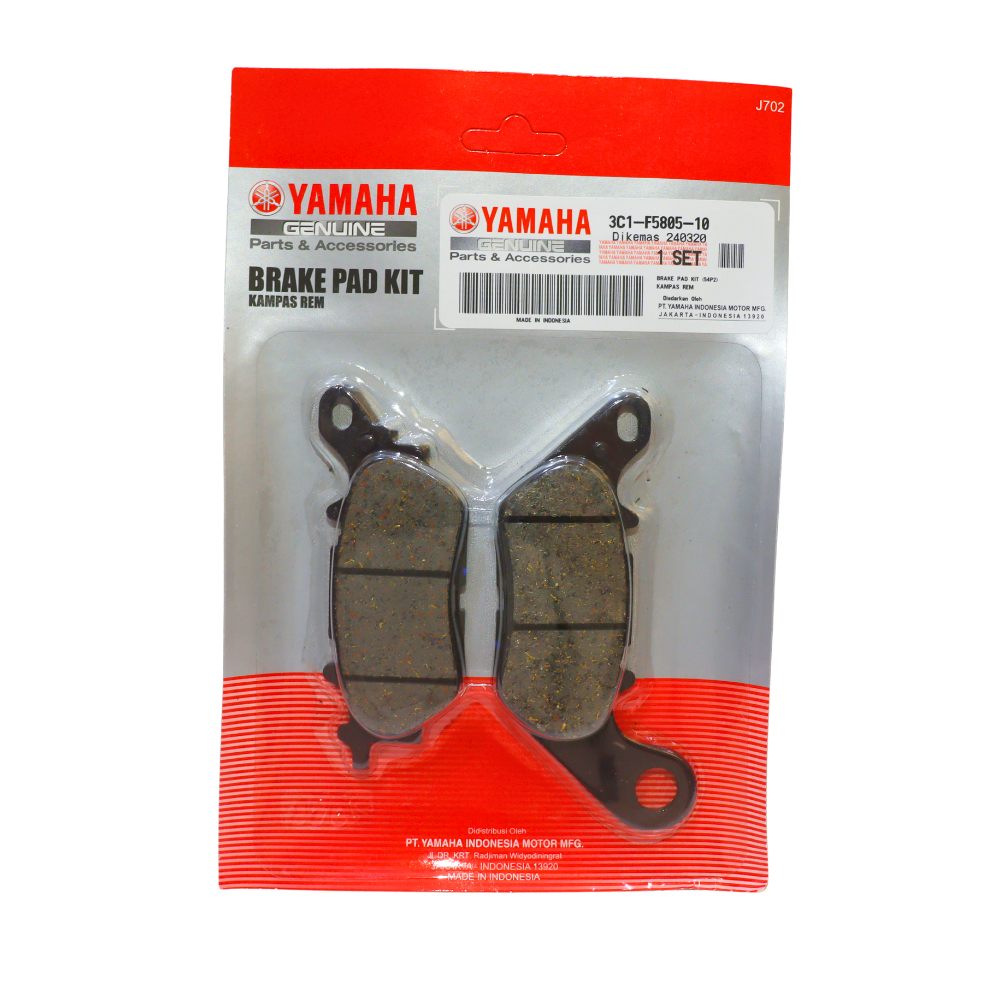 Kampas Rem Cakram Depan Disc Pad Depan Fino MioJ Soul Xeon MX Jupiter Z Byson Vixion R15 Asli Yamaha 3C1F58051000 BRAKE PAD KIT (54P2) 3C1-F5805-10
